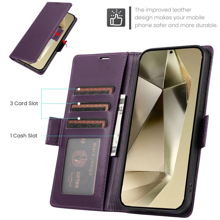 For Samsung Galaxy S24 Ultra 5G Side Buckle RFID Anti-theft Leather Phone Case