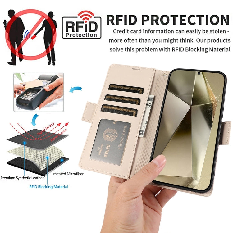 For Samsung Galaxy S24 Ultra 5G Side Buckle RFID Anti-theft Leather Phone Case