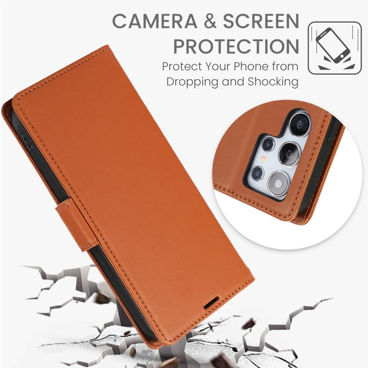 For Samsung Galaxy S24 Ultra 5G Side Buckle RFID Anti-theft Leather Phone Case