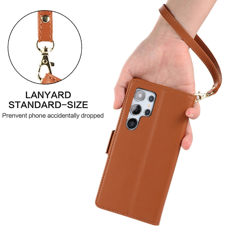 For Samsung Galaxy S24 Ultra 5G Side Buckle RFID Anti-theft Leather Phone Case