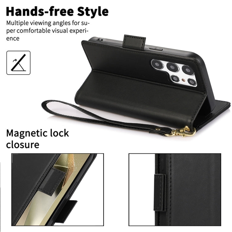 For Samsung Galaxy S25 Ultra 5G Side Buckle RFID Anti-theft Leather Phone Case