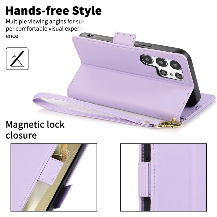 For Samsung Galaxy S25 Ultra 5G Side Buckle RFID Anti-theft Leather Phone Case