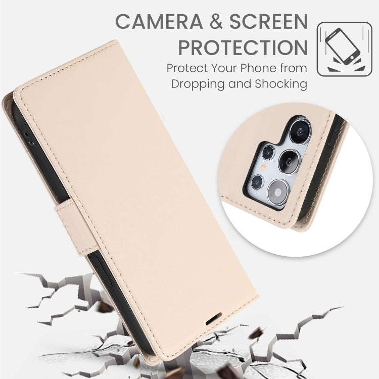 For Samsung Galaxy S25 Ultra 5G Side Buckle RFID Anti-theft Leather Phone Case