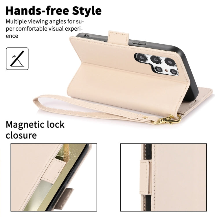 For Samsung Galaxy S25 Ultra 5G Side Buckle RFID Anti-theft Leather Phone Case