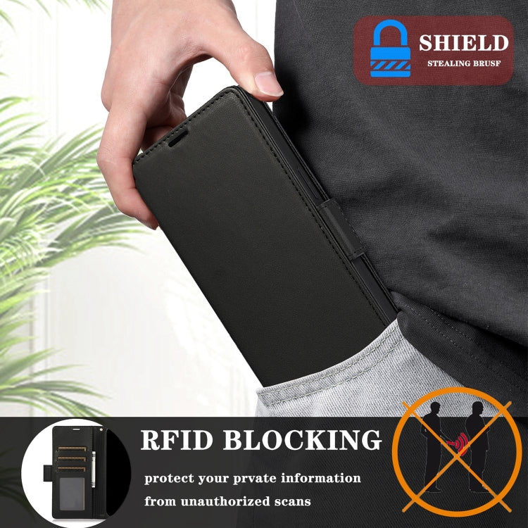 For Samsung Galaxy S25+ / S24+ 5G Side Buckle RFID Anti-theft Leather Phone Case