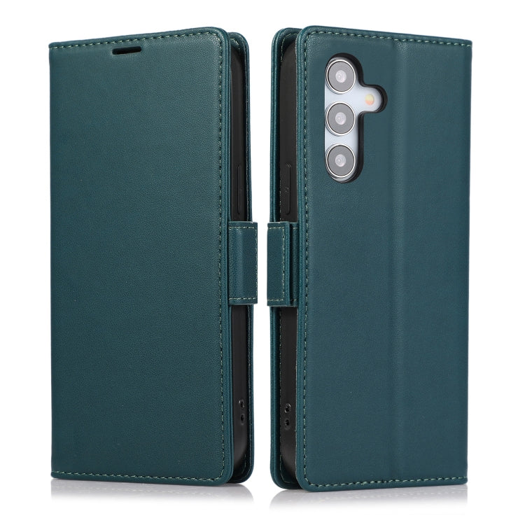 For Samsung Galaxy S25+ / S24+ 5G Side Buckle RFID Anti-theft Leather Phone Case