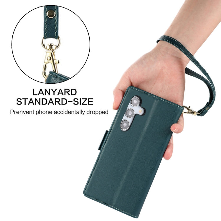 For Samsung Galaxy S25+ / S24+ 5G Side Buckle RFID Anti-theft Leather Phone Case