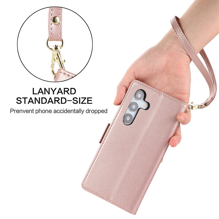For Samsung Galaxy S25+ / S24+ 5G Side Buckle RFID Anti-theft Leather Phone Case