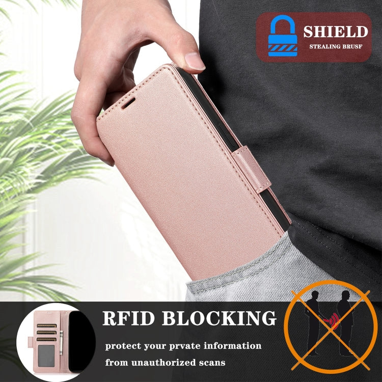For Samsung Galaxy S25+ / S24+ 5G Side Buckle RFID Anti-theft Leather Phone Case
