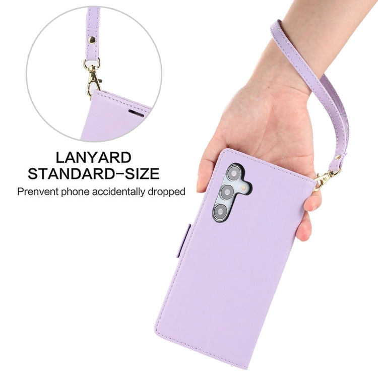 For Samsung Galaxy S25+ / S24+ 5G Side Buckle RFID Anti-theft Leather Phone Case