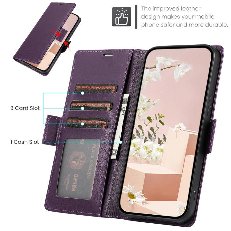 For Samsung Galaxy S25+ / S24+ 5G Side Buckle RFID Anti-theft Leather Phone Case