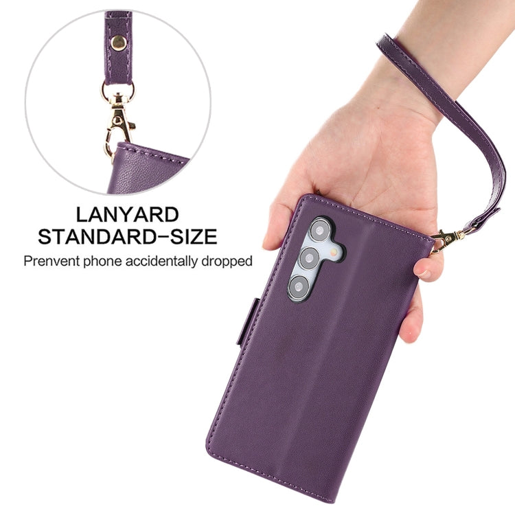 For Samsung Galaxy S25+ / S24+ 5G Side Buckle RFID Anti-theft Leather Phone Case