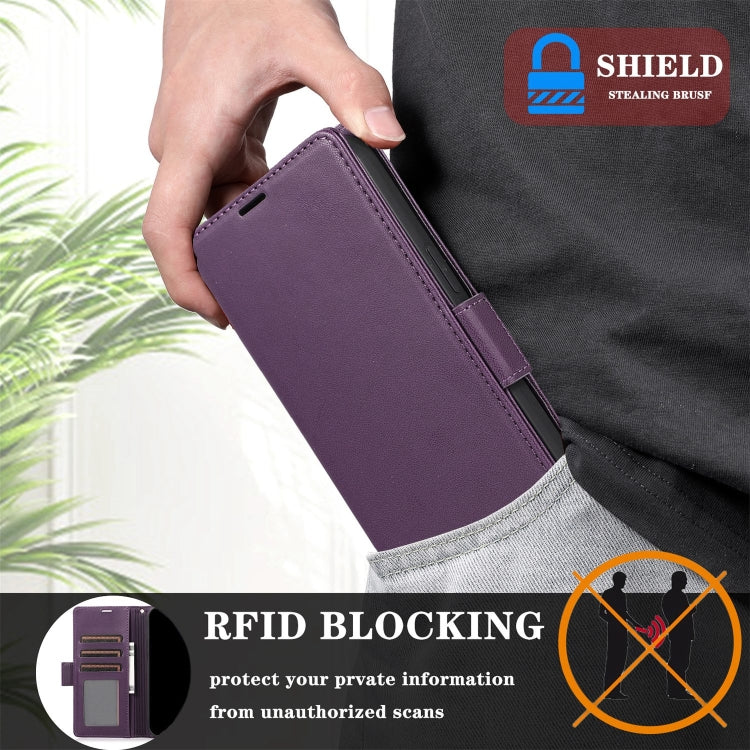 For Samsung Galaxy S25+ / S24+ 5G Side Buckle RFID Anti-theft Leather Phone Case