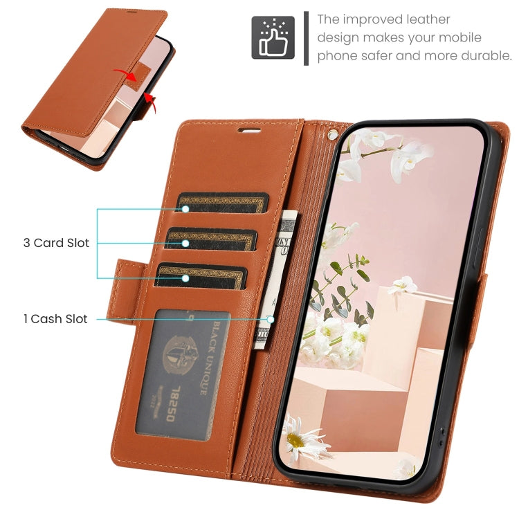 For Samsung Galaxy S25+ / S24+ 5G Side Buckle RFID Anti-theft Leather Phone Case