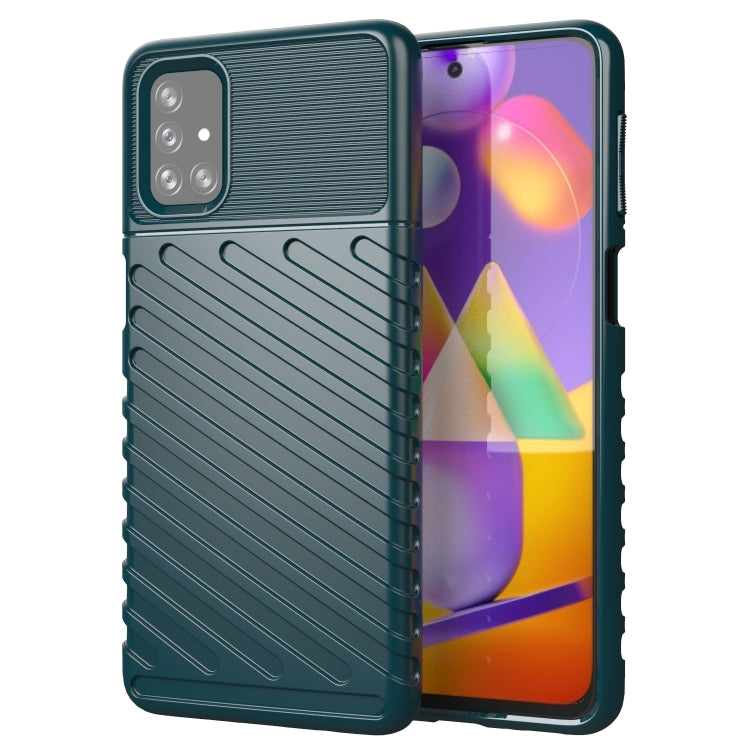 For Samsung Galaxy M31s Thunderbolt Shockproof TPU Protective Soft Case(Green)