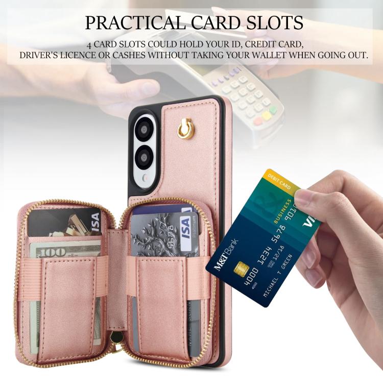 For Samsung Galaxy S25 Edge 5G AwQuer Crossbody Zipper Wallet Rhombic Leather Back Phone Case