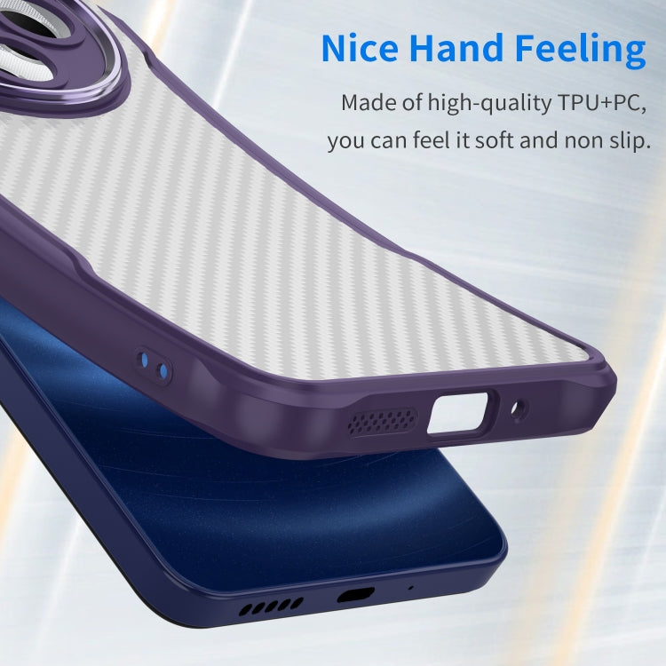 For Xiaomi Poco C75 Carbon Fiber Texture Translucent Phone Case