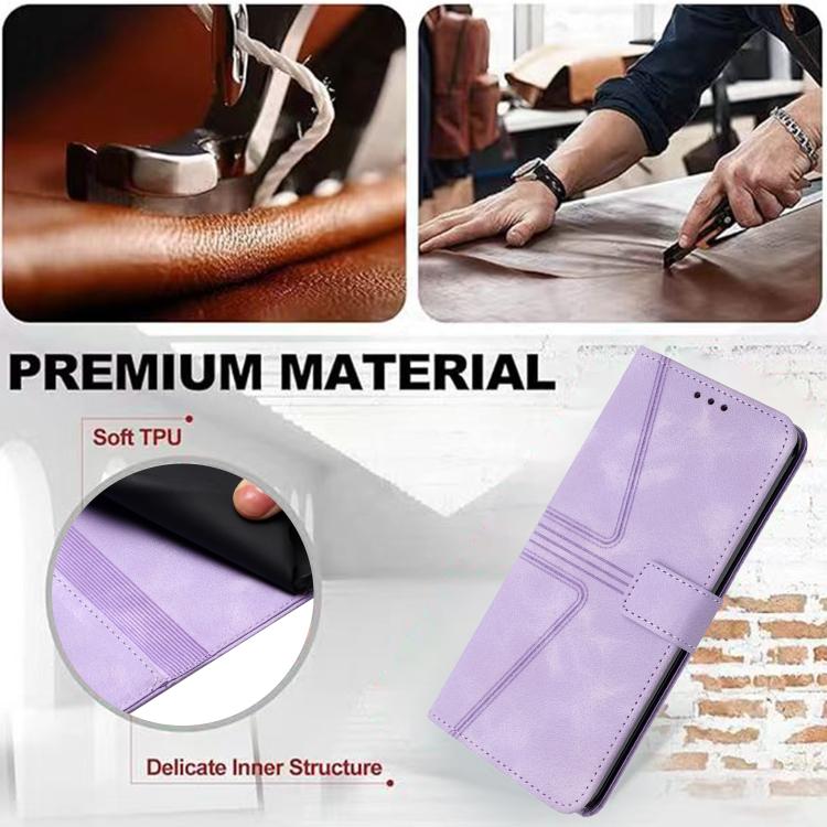 For Samsung Galaxy S25 FE 5G Triangle Solid Color Leather Phone Case