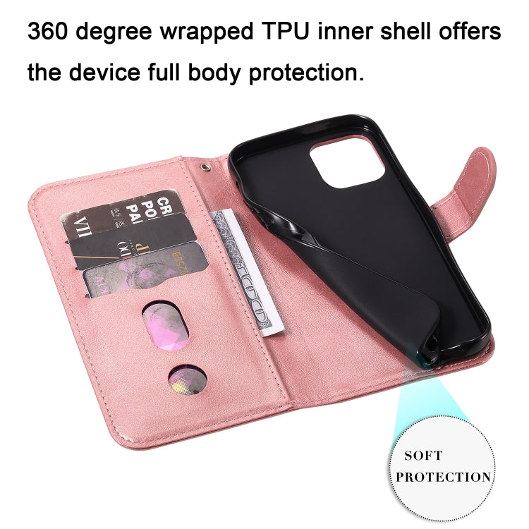 For iPhone 12 mini Pro Fashion Calf Texture Zipper Horizontal Flip Leather Case with Stand & Card Slots & Wallet Function