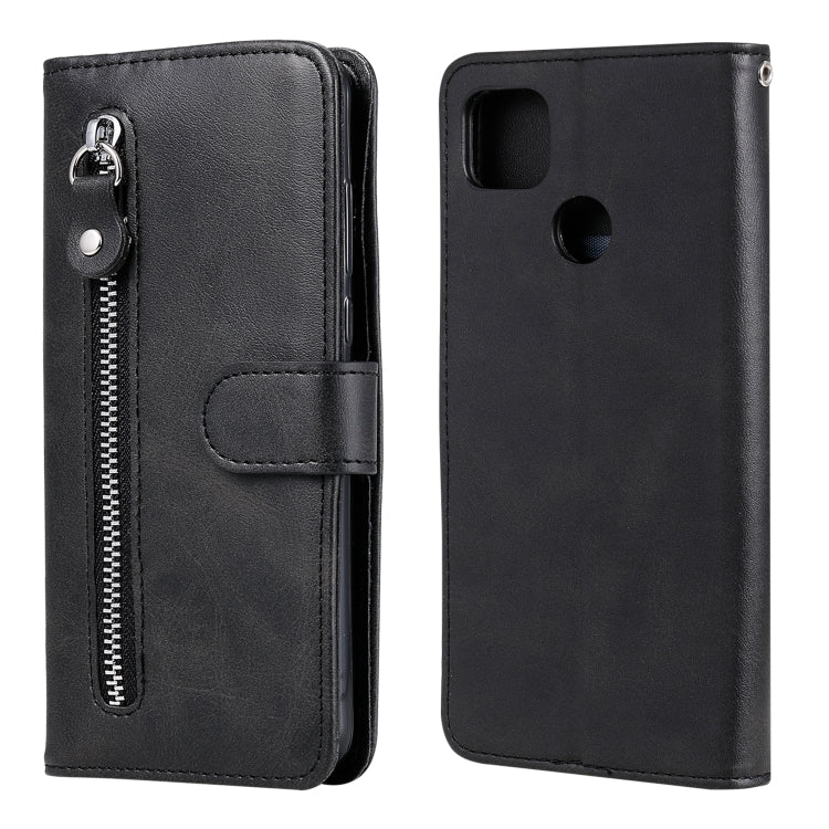 For Xiaomi Redmi 9C Fashion Calf Texture Zipper Horizontal Flip Leather Case with Stand & Card Slots & Wallet Function