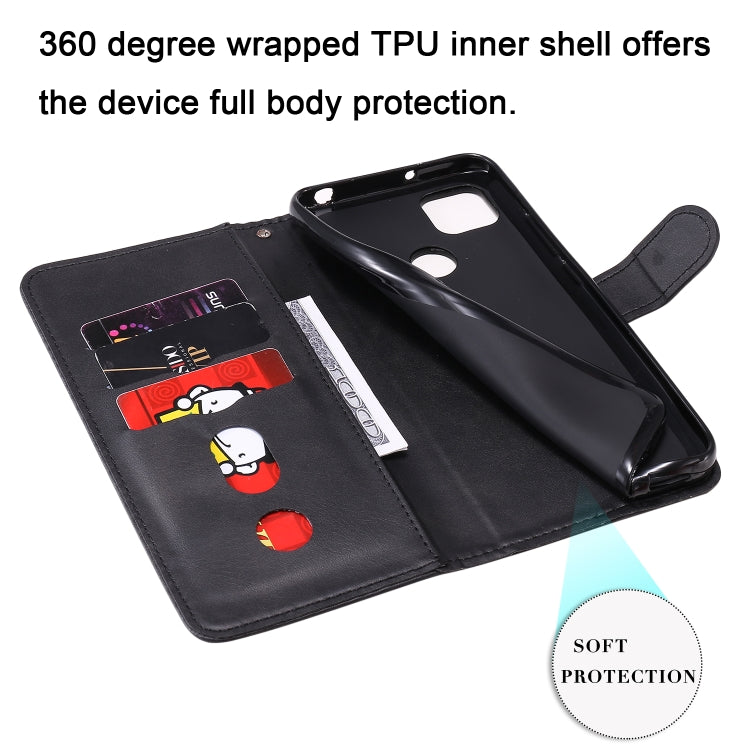 For Xiaomi Redmi 9C Fashion Calf Texture Zipper Horizontal Flip Leather Case with Stand & Card Slots & Wallet Function