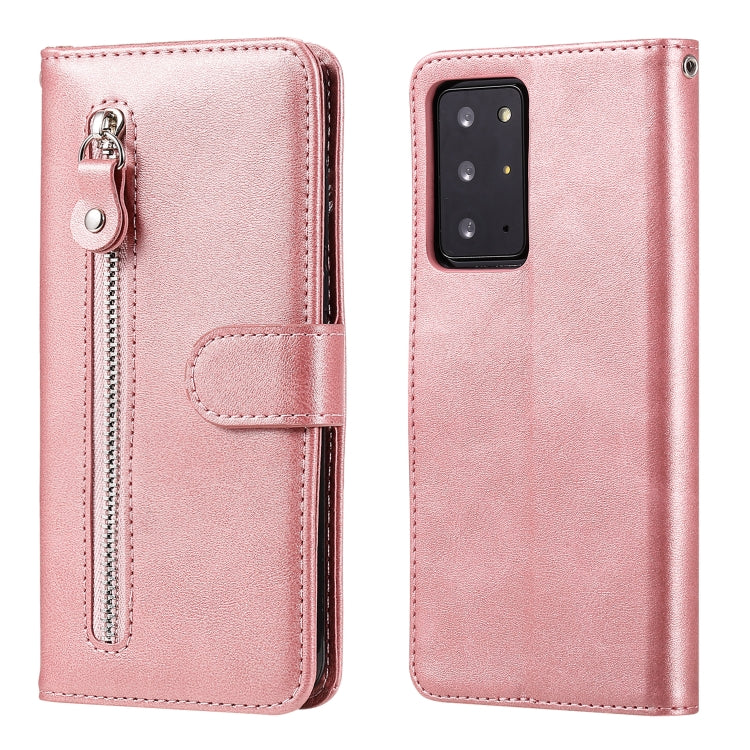 For Samsung Galaxy Note20 Ultra Fashion Calf Texture Zipper Horizontal Flip Leather Case with Stand & Card Slots & Wallet Function