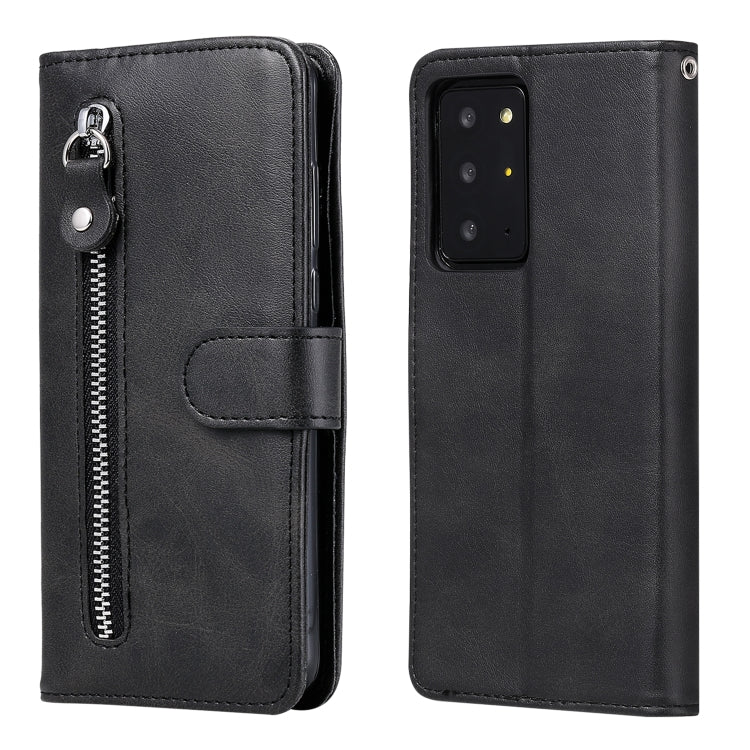 For Samsung Galaxy Note20 Ultra Fashion Calf Texture Zipper Horizontal Flip Leather Case with Stand & Card Slots & Wallet Function