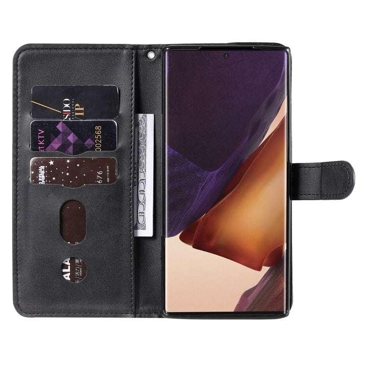 For Samsung Galaxy Note20 Ultra Fashion Calf Texture Zipper Horizontal Flip Leather Case with Stand & Card Slots & Wallet Function