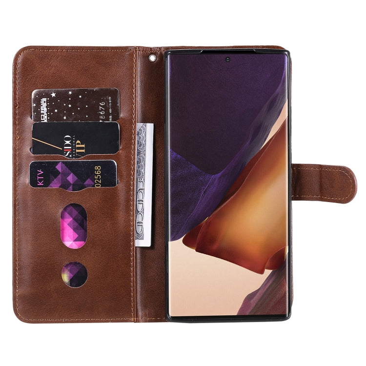For Samsung Galaxy Note20 Ultra Fashion Calf Texture Zipper Horizontal Flip Leather Case with Stand & Card Slots & Wallet Function