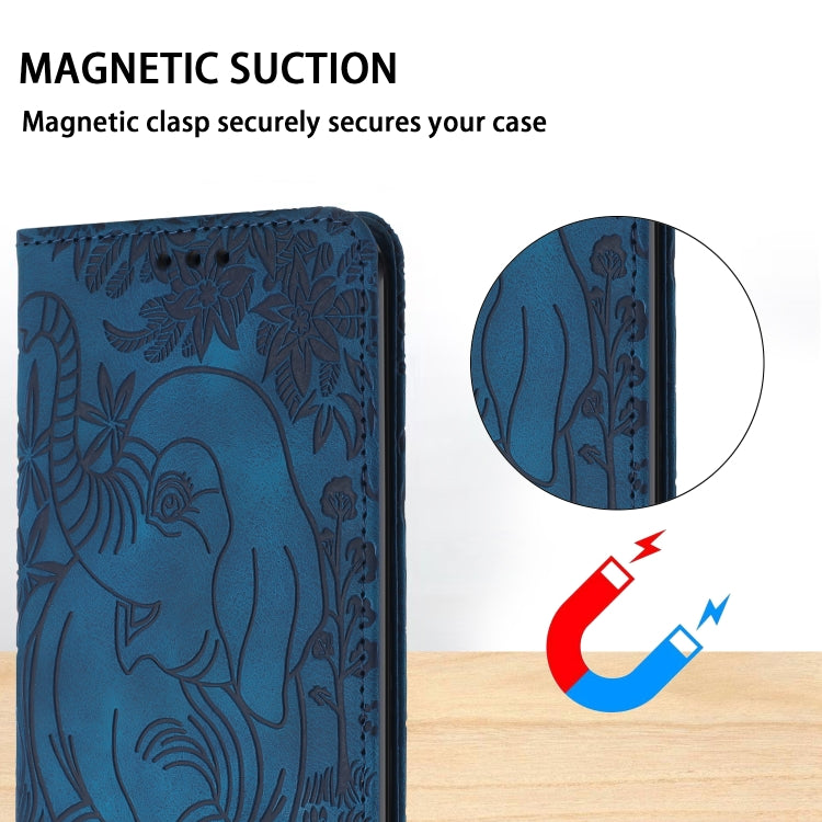 For Samsung Galaxy S25 Ultra 5G Retro Elephant Embossed Leather Phone Case