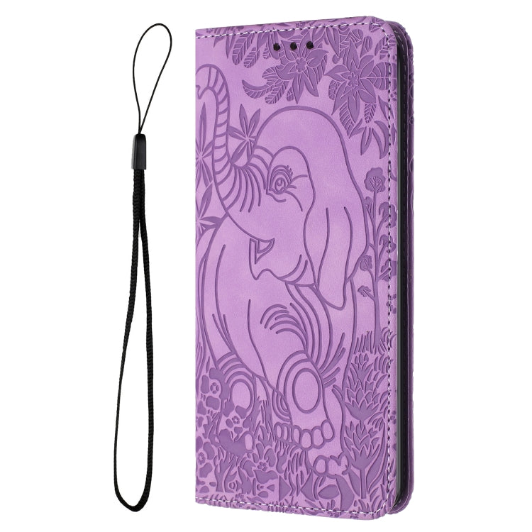 For Samsung Galaxy S25 Ultra 5G Retro Elephant Embossed Leather Phone Case
