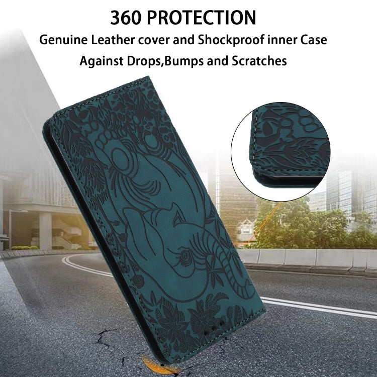 For Samsung Galaxy S25 Ultra 5G Retro Elephant Embossed Leather Phone Case