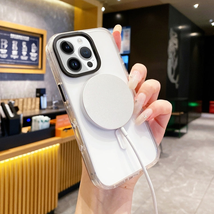 For iPhone 16 Pro Max Kingsteel Wolf Frosted Lens MagSafe Transparent Phone Case