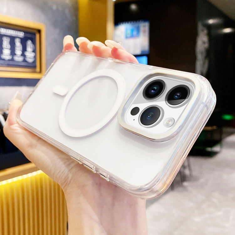 For iPhone 16 Pro Kingsteel Wolf Frosted Lens MagSafe Transparent Phone Case