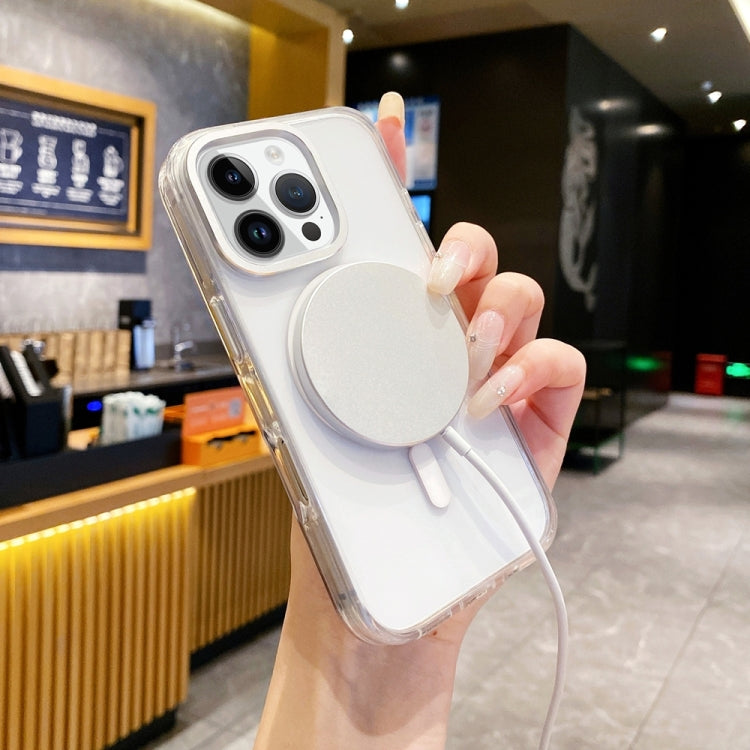 For iPhone 16 Pro Kingsteel Wolf Frosted Lens MagSafe Transparent Phone Case