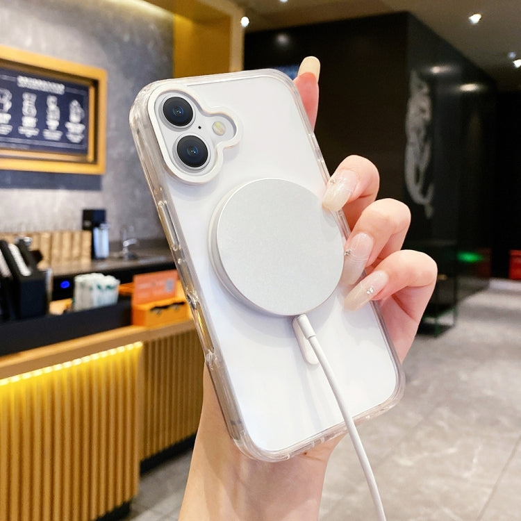 For iPhone 16 Plus Kingsteel Wolf Frosted Lens MagSafe Transparent Phone Case