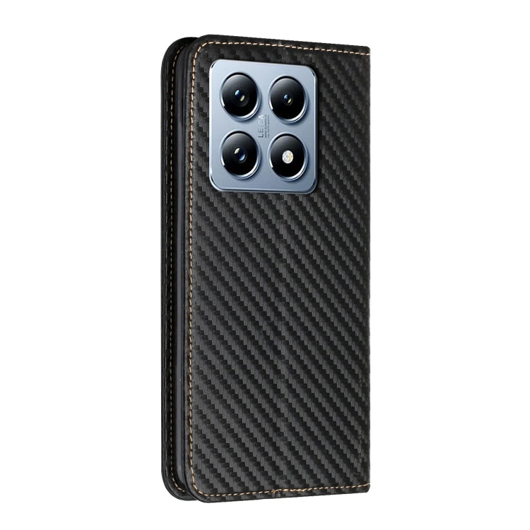 For Xiaomi 14T Carbon Fiber Texture Magnetic Flip Leather Phone Case