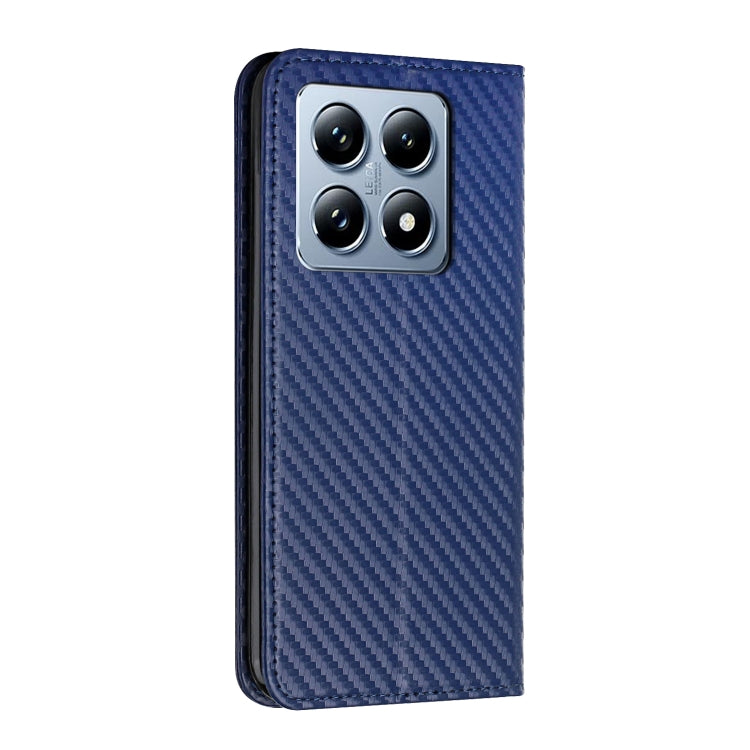 For Xiaomi 14T Carbon Fiber Texture Magnetic Flip Leather Phone Case