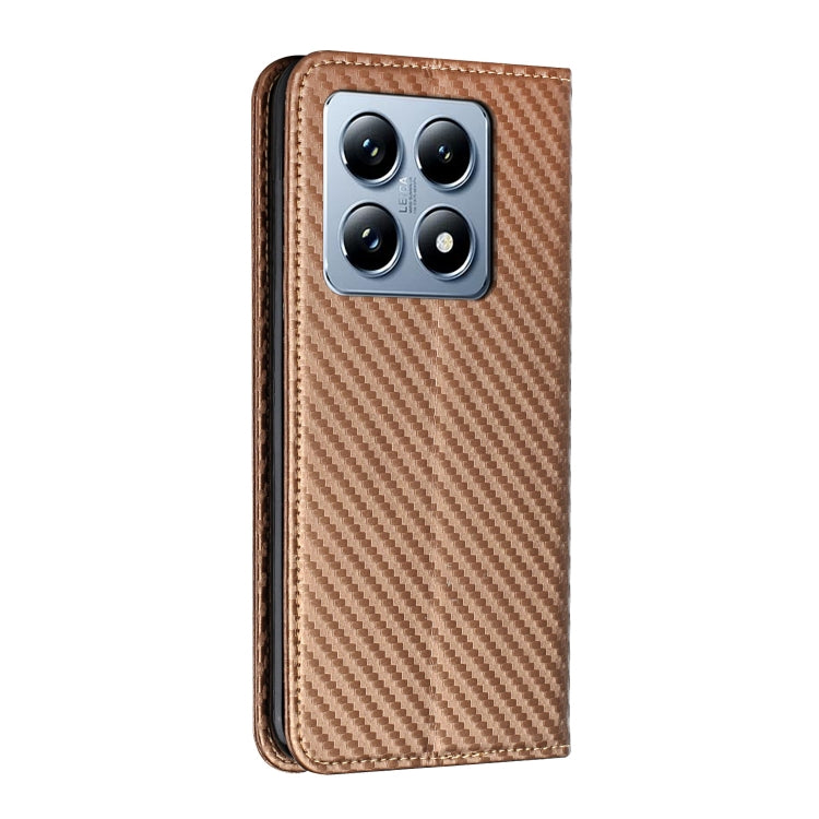 For Xiaomi 14T Carbon Fiber Texture Magnetic Flip Leather Phone Case