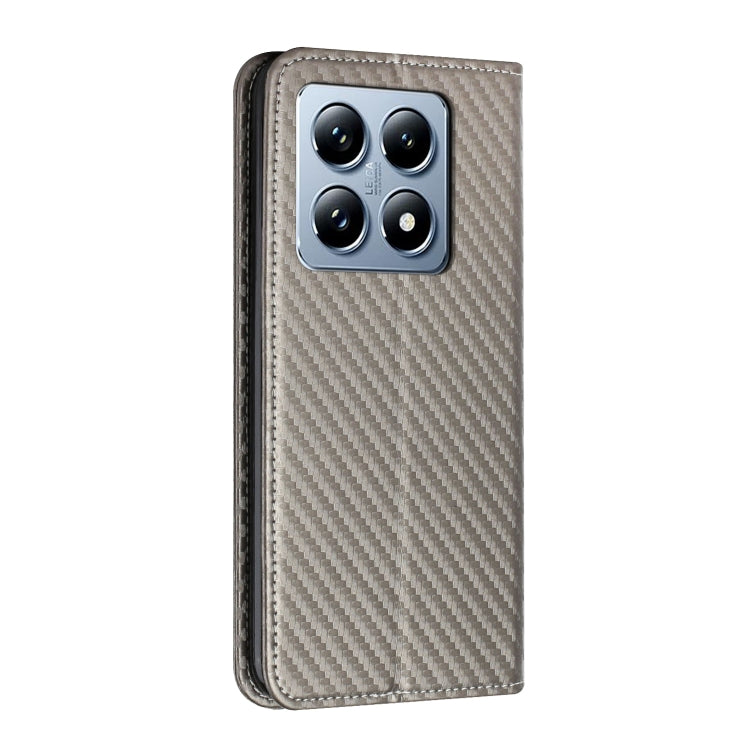 For Xiaomi 14T Carbon Fiber Texture Magnetic Flip Leather Phone Case