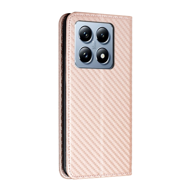 For Xiaomi 14T Carbon Fiber Texture Magnetic Flip Leather Phone Case