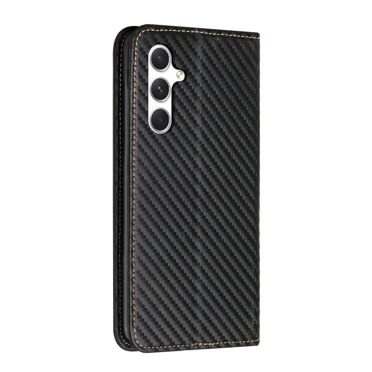 For Samsung Galaxy A16 5G / 4G Carbon Fiber Texture Magnetic Flip Leather Phone Case