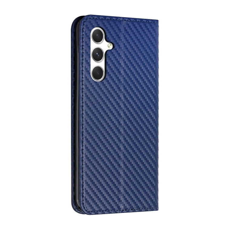 For Samsung Galaxy A16 5G / 4G Carbon Fiber Texture Magnetic Flip Leather Phone Case