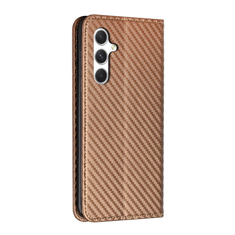 For Samsung Galaxy A16 5G / 4G Carbon Fiber Texture Magnetic Flip Leather Phone Case