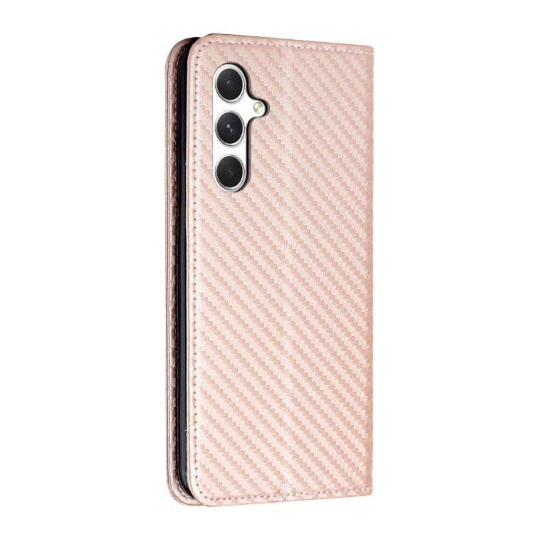 For Samsung Galaxy A16 5G / 4G Carbon Fiber Texture Magnetic Flip Leather Phone Case