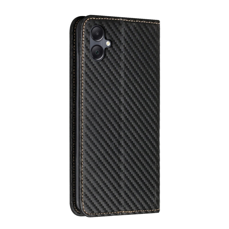 For Samsung Galaxy A06 4G Carbon Fiber Texture Magnetic Flip Leather Phone Case