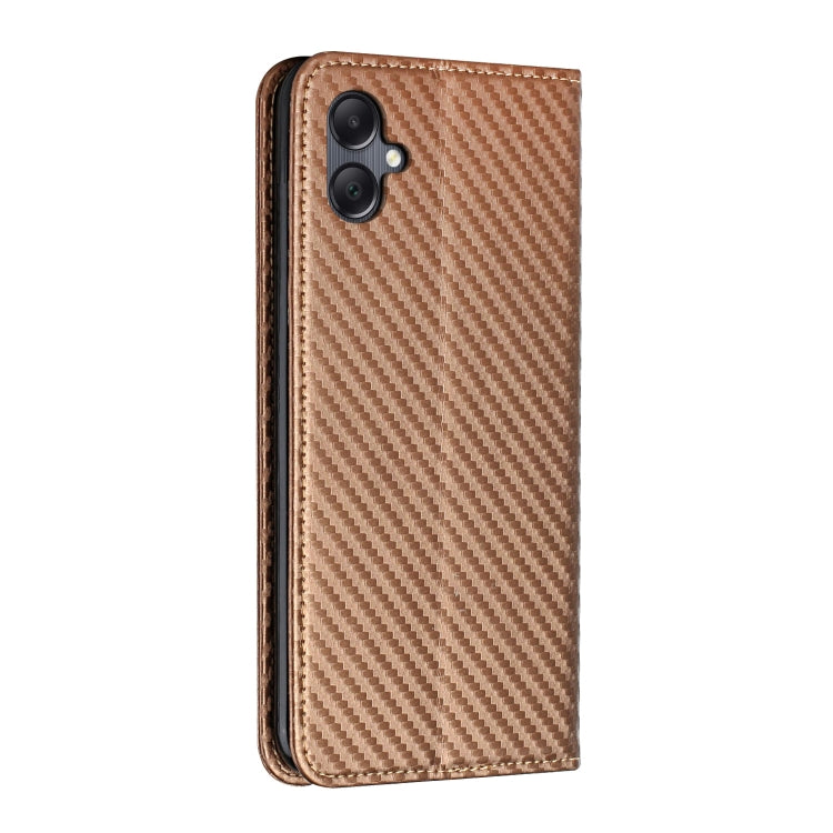For Samsung Galaxy A06 4G Carbon Fiber Texture Magnetic Flip Leather Phone Case