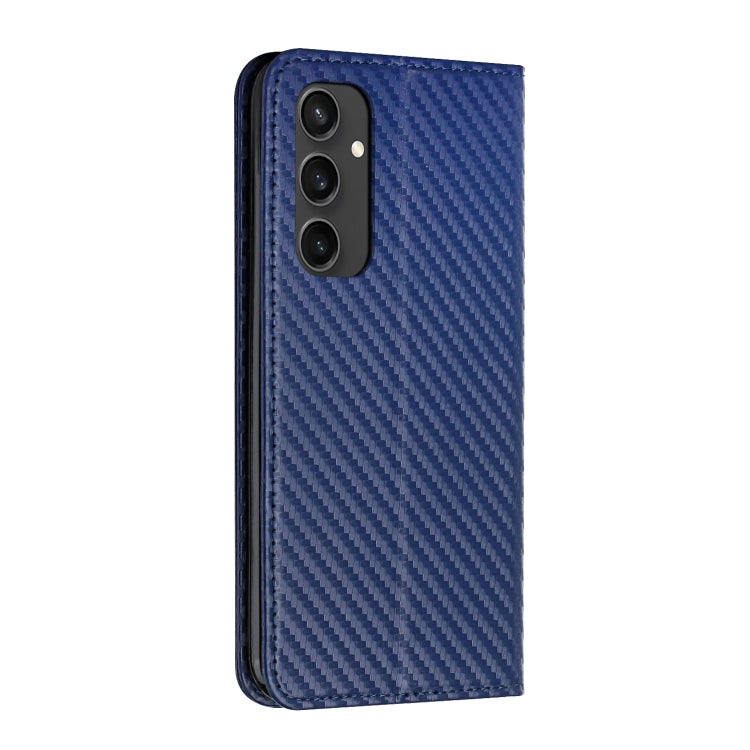 For Samsung Galaxy S24 FE 5G Carbon Fiber Texture Magnetic Flip Leather Phone Case