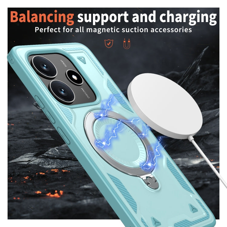 For Redmi Note 14 5G PC Hybrid TPU Armor MagSafe Ring Holder Phone Case