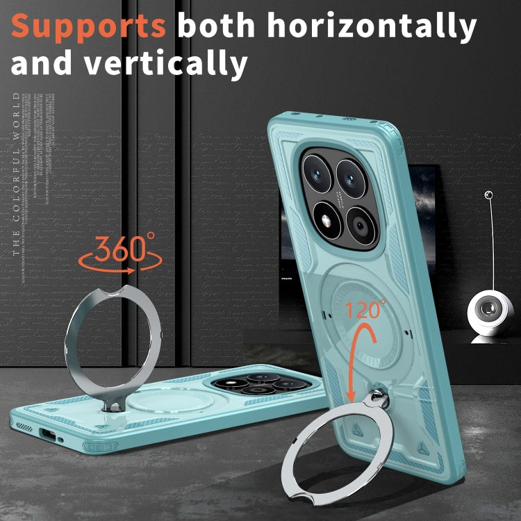 For Redmi Note 14 Pro / 14 Pro+ 5G PC Hybrid TPU Armor MagSafe Ring Holder Phone Case